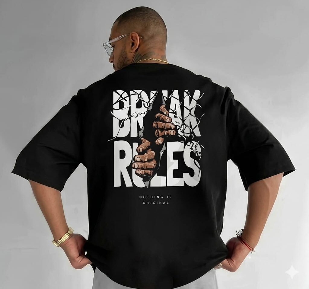 break the rules graphic oversized black t shirt for men | ink & thread break the rules graphic oversized black t shirt for men | ink & thread