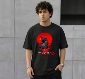 Home anime graphic oversized black t shirt | medium size